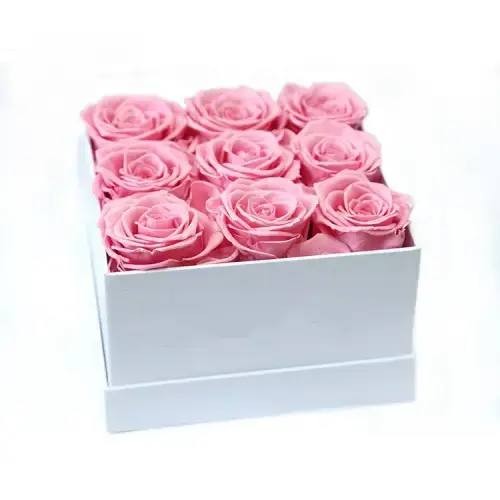 9 roses in square box
