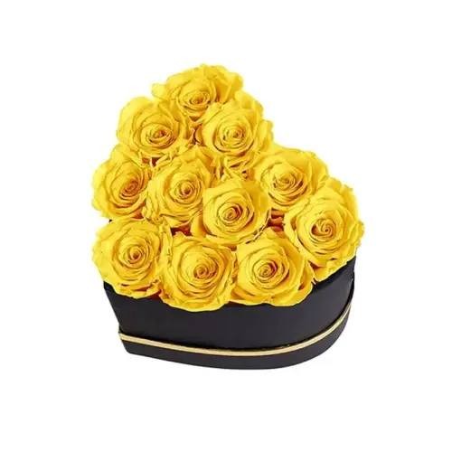 eternity rose with heart shape box