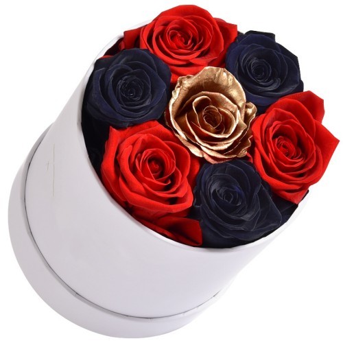 eternity roses in round box