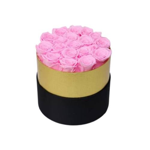 forever rose with gold round box