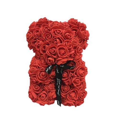 pink bear of roses - 25 cm