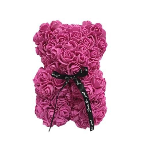 pink bear of roses - 25 cm