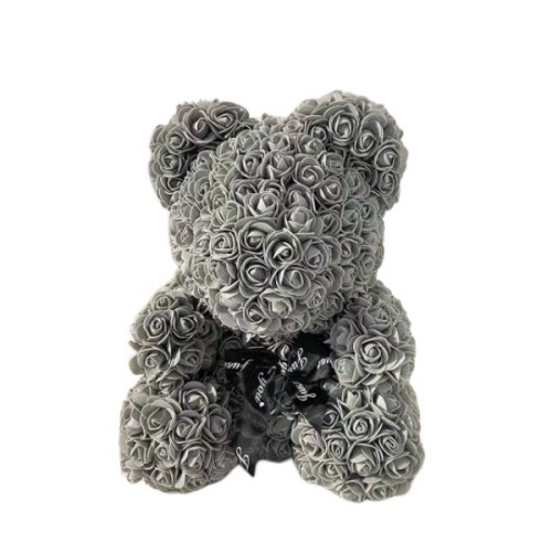 pink bear of roses - 40 cm