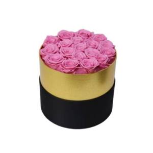 preserved rose with gold round box