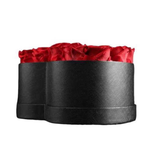 preserved rose with heart shape box