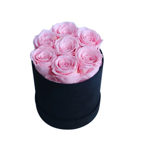 preserved roses in round box