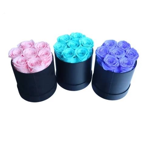 preserved roses in round box