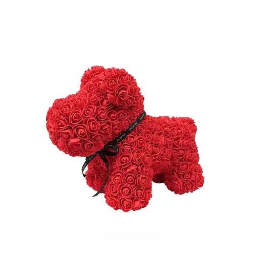 red dog made of rose 40cm