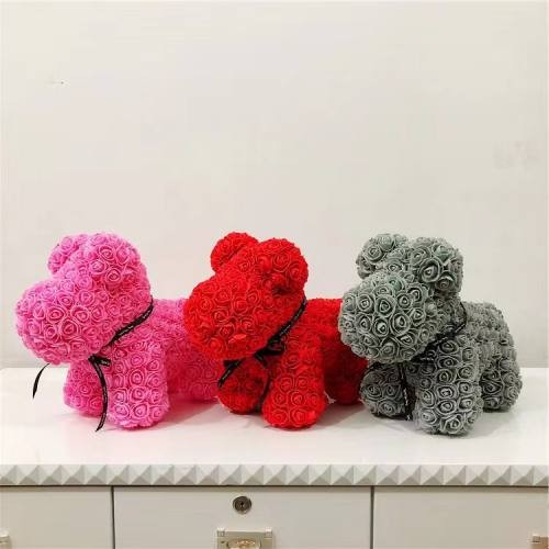 red dog made of rose 40cm