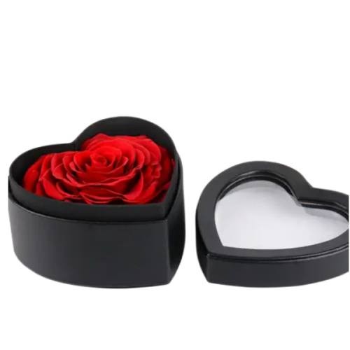 red forever heart shape rose