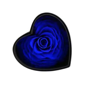 single rose in heart shape box